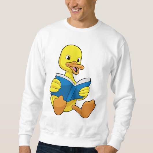 Sweatshirt Canard à la lecture avec livre (Devant)