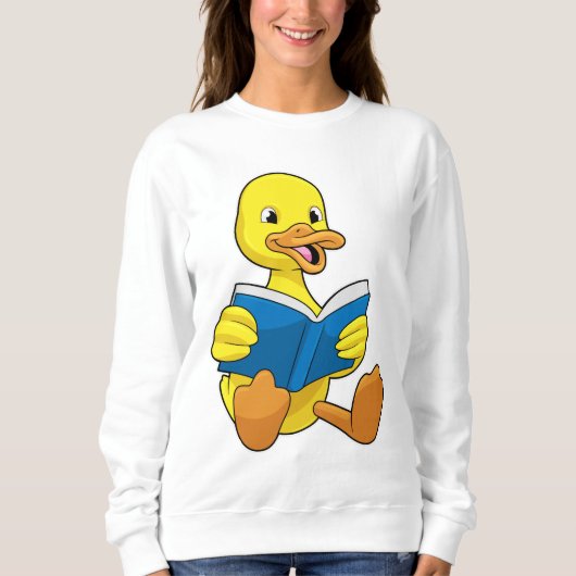 Sweatshirt Canard à la lecture avec livre (Devant)