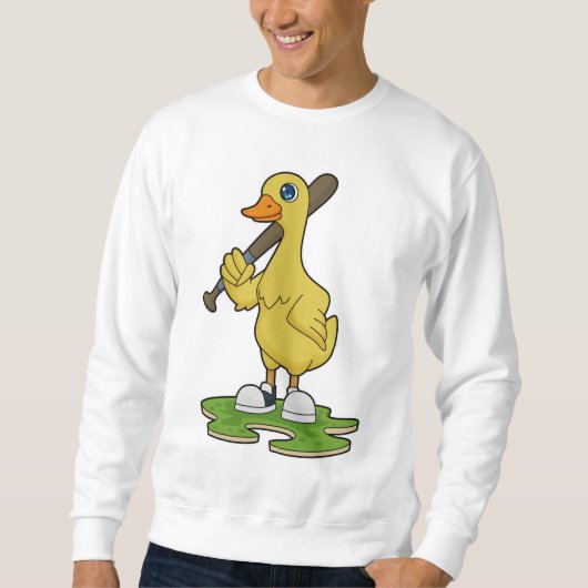 Sweatshirt Canard au baseball avec batte de baseball (Devant)