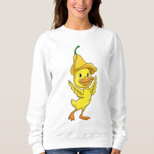 Sweatshirt Canard avec Casquette Bell jaune (Devant)