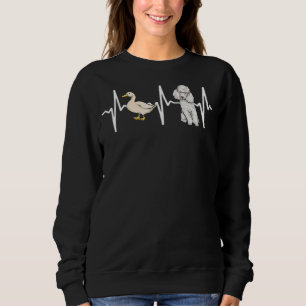 Sweatshirt Canard blanc Poodle Heartbeat chien