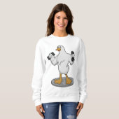 Sweatshirt Canard comme Bodybuilder avec des cloches (Devant entier)