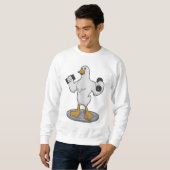 Sweatshirt Canard comme Bodybuilder avec des cloches (Devant entier)