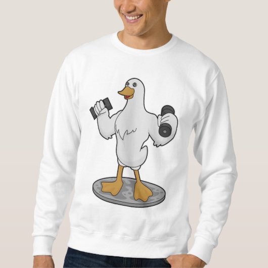 Sweatshirt Canard comme Bodybuilder avec des cloches (Devant)