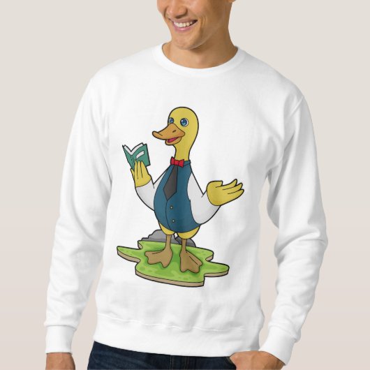 Sweatshirt Canard comme enseignant avec livre (Devant)