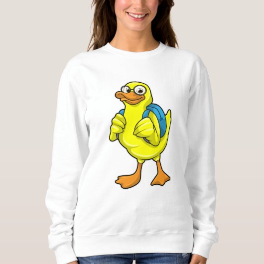 Sweatshirt Canard comme étudiant avec sac à dos (Devant)