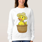 Sweatshirt Canard comme fermier avec panier (Devant)