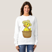Sweatshirt Canard comme fermier avec panier (Devant entier)