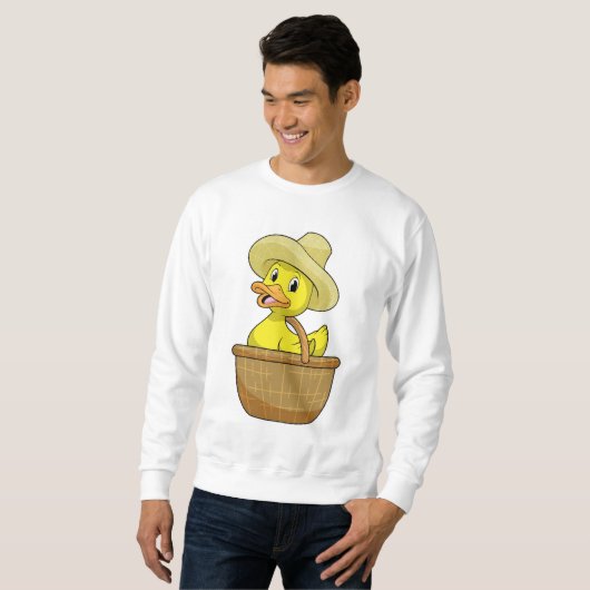 Sweatshirt Canard comme fermier avec panier (Devant entier)