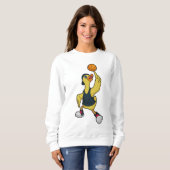 Sweatshirt Canard comme joueur de basketball avec basket-ball (Devant entier)