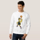 Sweatshirt Canard comme joueur de basketball avec basket-ball (Devant entier)