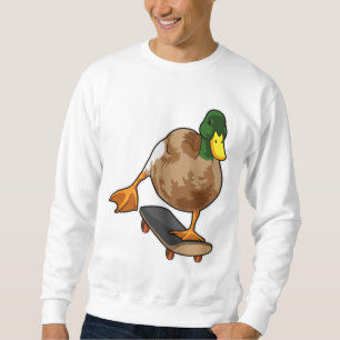 Sweatshirt Canard comme patineur avec skateboard