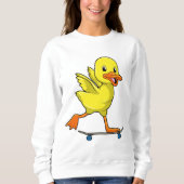 Sweatshirt Canard comme patineur avec skateboard (Devant)