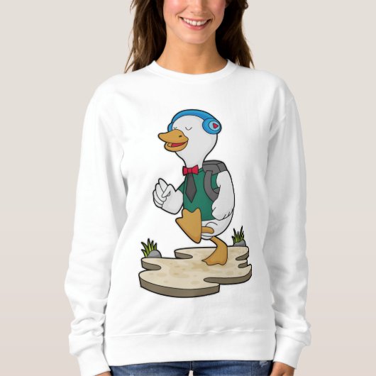 Sweatshirt Canard comme randonneur avec sac à dos (Devant)