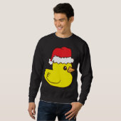 Sweatshirt Canard en caoutchouc avec le chapeau Santa Cute Ca (Devant entier)