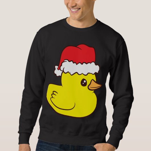 Sweatshirt Canard en caoutchouc avec le chapeau Santa Cute Ca (Devant)