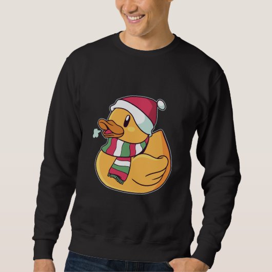 Sweatshirt Canard en caoutchouc de Noël (Devant)