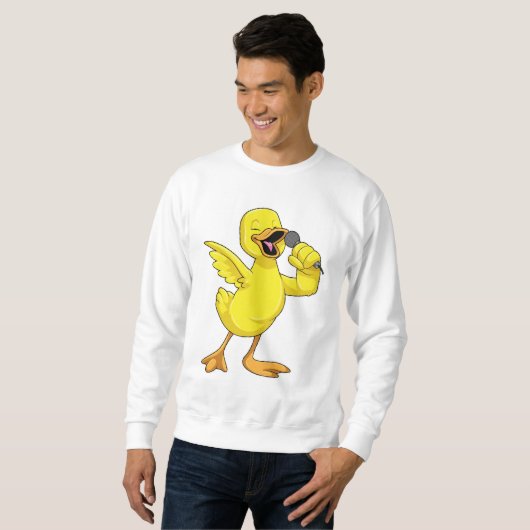 Sweatshirt Canard en chanteur avec microphone (Devant entier)