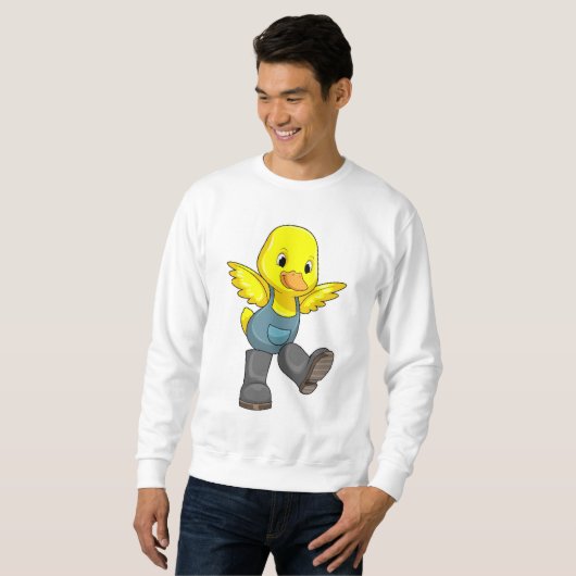 Sweatshirt Canard en fermier avec des bottes (Devant entier)