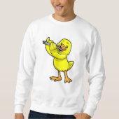Sweatshirt Canard en musique avec Flûte (Devant)