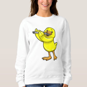 Sweatshirt Canard en musique avec Flûte