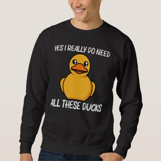 Sweatshirt Canard Pour Hommes Femmes Jaune Duckie Eau Oiseau  (Devant)