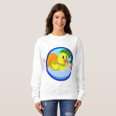 Sweatshirt Canard sur la plage avec palmiers.PNG (Devant entier)