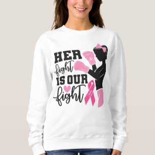 Sweatshirt Cancer du sein personnalisé Ruban rose