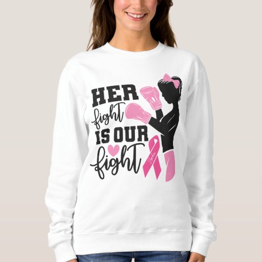 Sweatshirt Cancer du sein personnalisé Ruban rose (Devant)