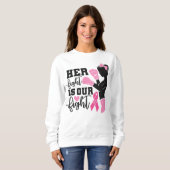 Sweatshirt Cancer du sein personnalisé Ruban rose (Devant entier)