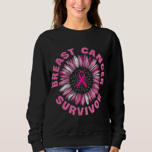 Sweatshirt Cancer du sein Survivant Pink Ribbon Tournesol