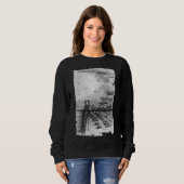 Sweatshirt Cancun Beach noir et blanc nuageux (Devant entier)
