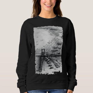 Sweatshirt Cancun Beach noir et blanc nuageux