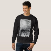 Sweatshirt Cancun Beach noir et blanc nuageux (Devant entier)