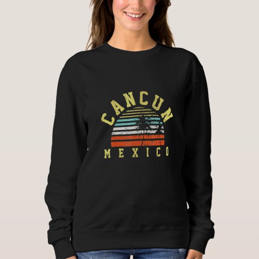 Sweatshirt Cancun Palm Tree coucher de soleil (Devant)