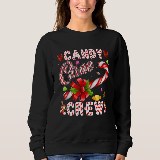 Sweatshirt Candy Cane Crew Family Christmas Matching Group Ou (Devant)