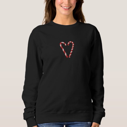 Sweatshirt Candy Cane Heart Sweet Christmas Holiday (Devant)