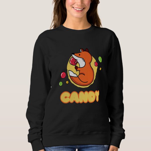 Sweatshirt Candy Fox Candy Lollipop Sweets Premium (Devant)