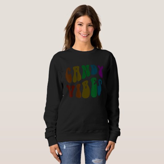 Sweatshirt CANDY VIBES Halloween Security Groovy Trick Treat (Devant entier)