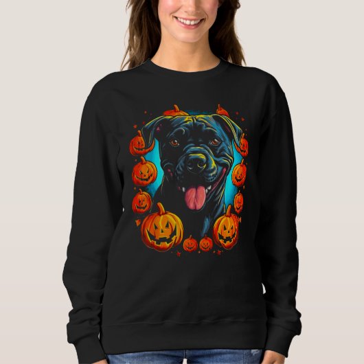 Sweatshirt Cane Corso Dog Pumpkin Halloween (Devant)