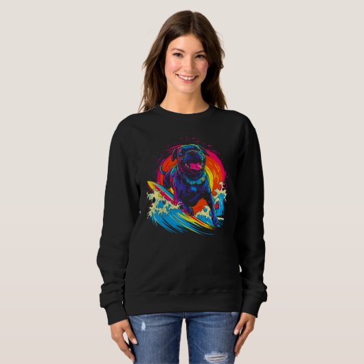 Sweatshirt Cane Corso Dog Surfer (Devant entier)