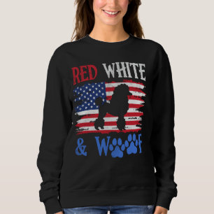 Sweatshirt Caniche Drapeau Américain USA Rouge Blanc & Woof 4