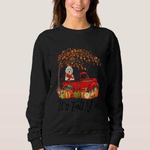 Sweatshirt Caniche jouet blanc C'est l'automne les gars Camio