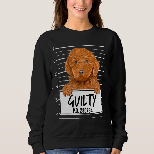 Sweatshirt Caniche Marron Photo D'identité Chien Coupable (Devant)