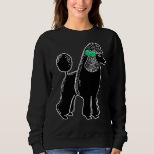 Sweatshirt Caniche Noir Standard Avec Bow Vert
