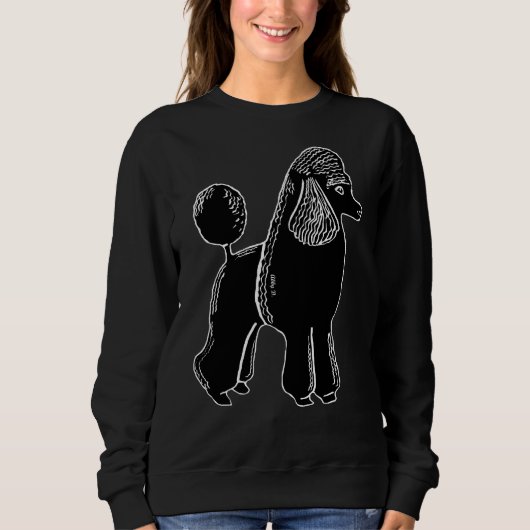 Sweatshirt Caniche standard noir (Devant)