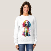 Sweatshirt Caniche vibrant et coloré (Devant entier)