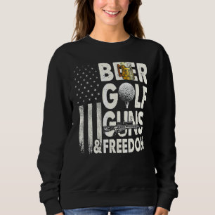 Sweatshirt Canons De Golf De Bière Et Liberté Drapeau América
