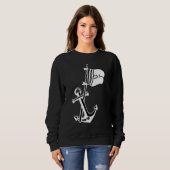 Sweatshirt Capacité Ancre bateau Capitaine (Devant entier)