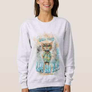 Sweatshirt Cape San Blas Florida Beach Cat